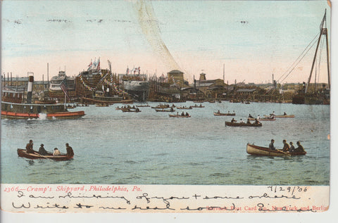 Cramp's Shipyard of Philadelphia Pa postcard 2366 Posted